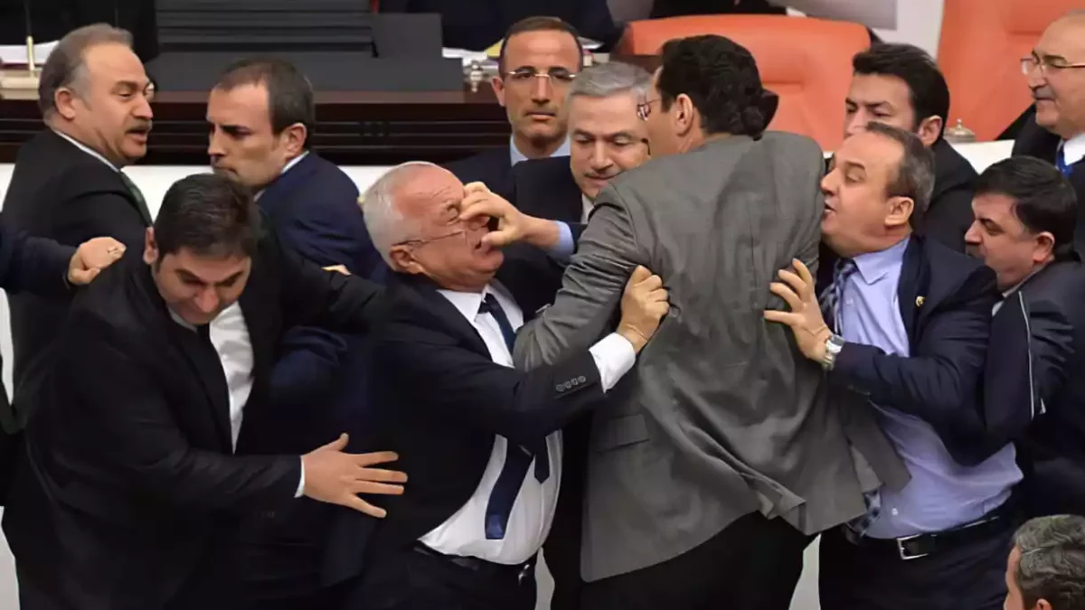 Estalla una pelea en el Parlamento turco