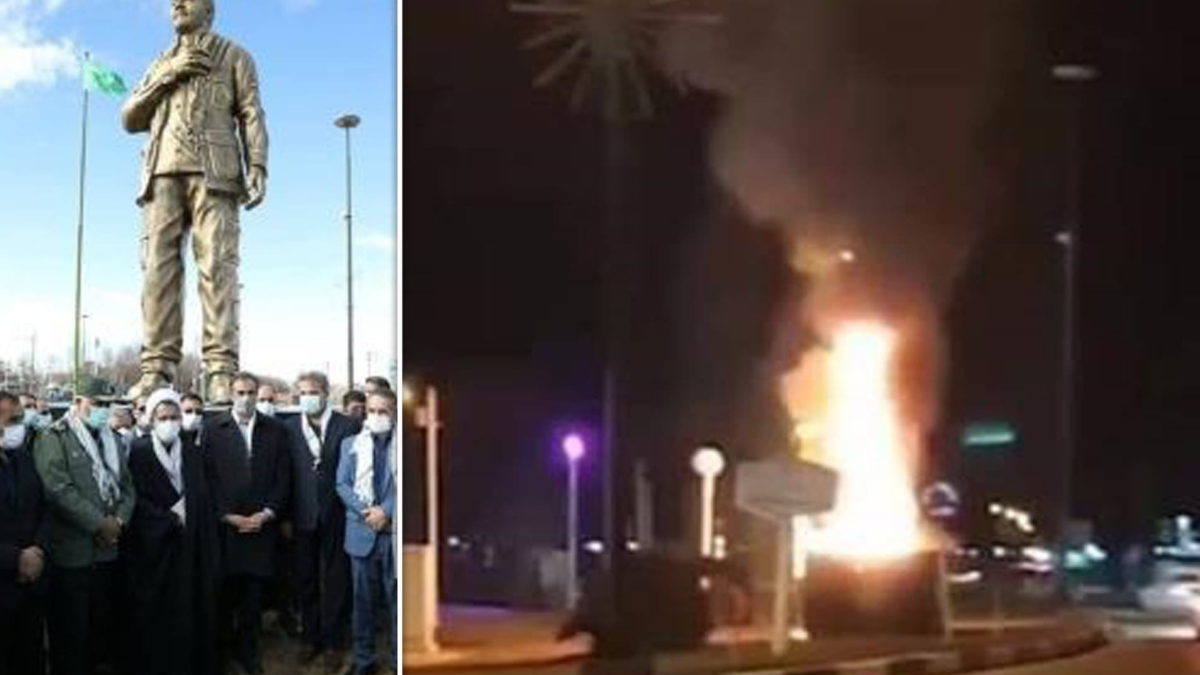 Irán detiene a un hombre tras “destruir” una estatua del ayatolá Jomeini