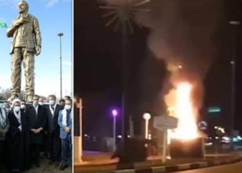 Irán detiene a un hombre tras “destruir” una estatua del ayatolá Jomeini