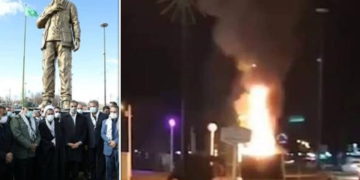 Irán detiene a un hombre tras “destruir” una estatua del ayatolá Jomeini