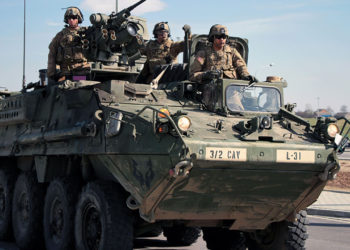 Vehículos de combate de infantería Stryker estadounidenses se despliegan para reforzar a Bulgaria