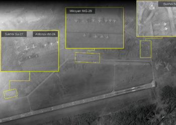 Imágenes de satélite israelíes muestran una gran acumulación de aviones cerca de Minsk, en el suroeste de Rusia