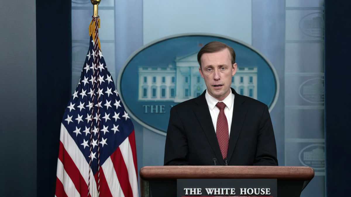 El consejero de Seguridad Nacional de EE. UU., Jake Sullivan, habla durante la rueda de prensa diaria de la Casa Blanca el 11 de febrero de 2022 en Washington, DC. (Anna Moneymaker/ Getty Images vía AFP)