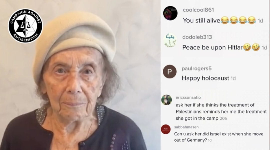 Ilustrativo: la cuenta de TikTok de la superviviente del Holocausto Lily Ebert fue atacada con mensajes antisemitas. (Campaña contra el antisemitismo vía JTA)