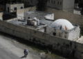 Vista del recinto de la Tumba de José, 10 de abril de 2022 (Nasser Ishtayeh/Flash90)