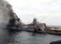 Aparecen imágenes del crucero ruso Moskva antes de su hundimien