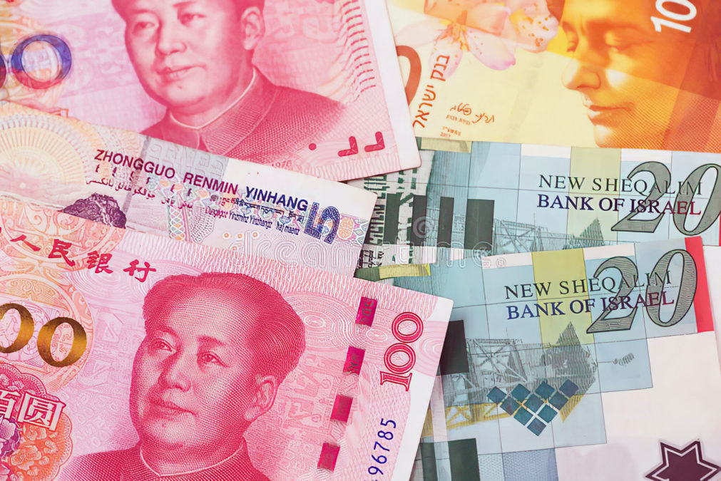 Israel reduce sus reservas de dólares y adopta el yuan chino
