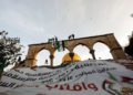 Bandera de Hamás izada en el Monte del Templo durante las celebraciones del Eid al-Fitr