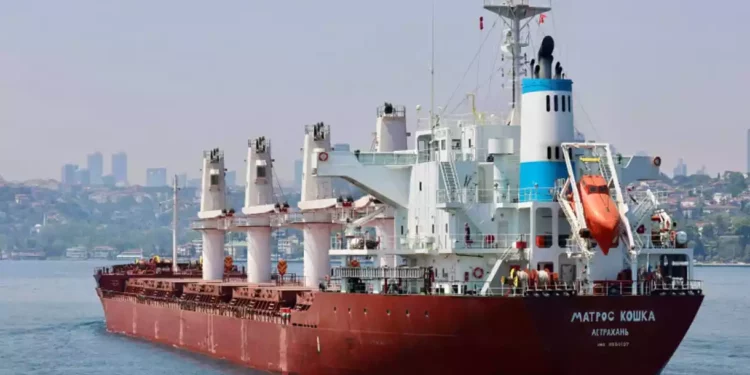 Barcos con bandera rusa transportan trigo de Ucrania a Siria