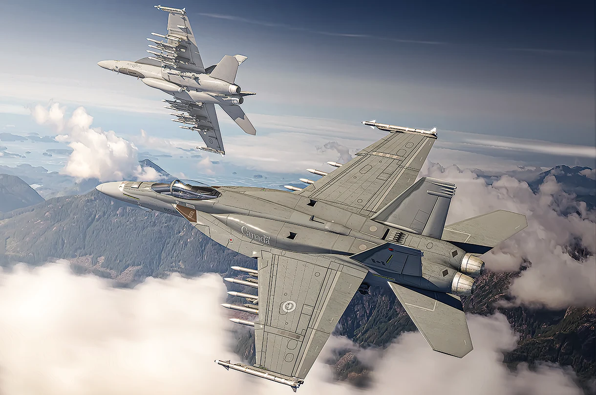 El Block III F/A-18 Super Hornet de EE. UU. está cargado de armas