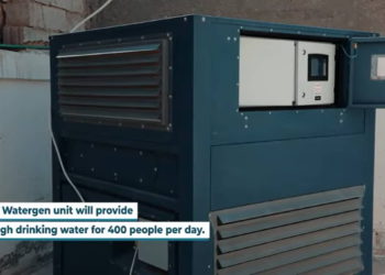 Empresa israelí Watergen fabrica agua del aire para los refugiados sirios