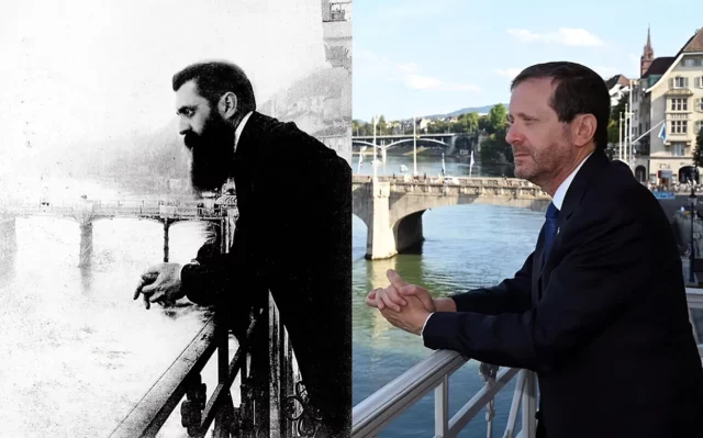 El presidente Herzog recrea la foto de Theodor Herzl en Basilea
