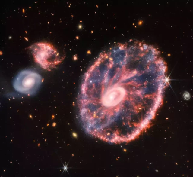 El telescopio Webb capta la colorida galaxia Cartwheel a 500 millones de años luz