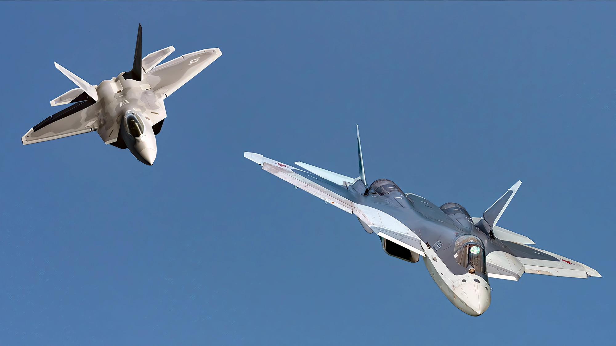 Batalla aérea entre el Su-57 de Rusia y el F-22 furtivo de Estados Unidos ¿Quién gana?