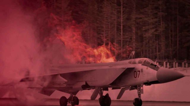 Caza MiG-31K ruso se incendia en Bielorrusia y queda inutilizado