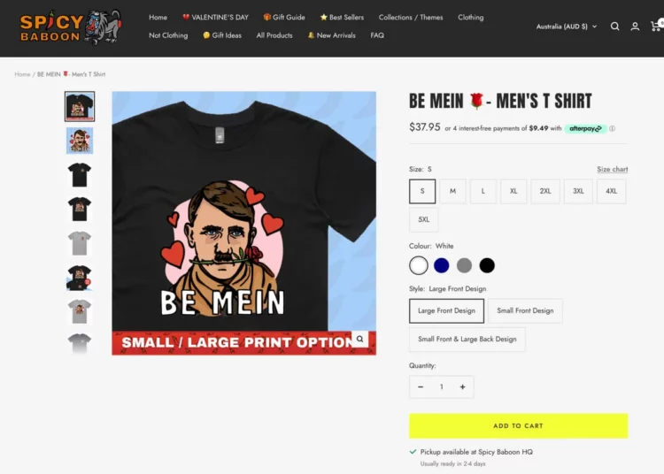 Critican a empresa australiana por vender artículos de San Valentín inspirados en Hitler