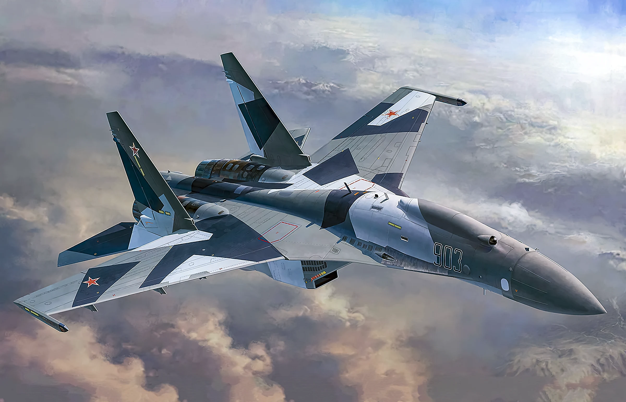Su-35: El caza ruso “casi furtivo” con aspecto de F-22