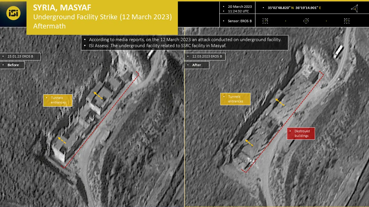 Imágenes satelitales revelan el alcance del ataque aéreo israelí en Siria