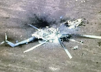 Helicóptero ruso Ka-52 derribado por fuerzas ucranianas