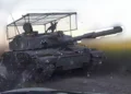 Challenger 2 británico visto en Ucrania con “jaula de protección”