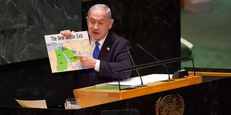 Netanyahu se dirige a la ONU con un mapa de Medio Oriente