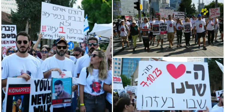 Residentes de Kfar Aza se manifiestan por liberación de rehenes
