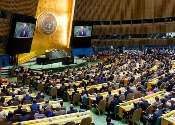 El Secretario General de las Naciones Unidas, Antonio Guterres, se dirige a la 78ª sesión de la Asamblea General de las Naciones Unidas en la sede de las Naciones Unidas en Nueva York, el 19 de septiembre de 2023. (AP/Mary Altaffer)