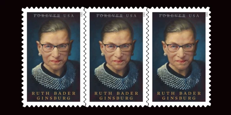 Sello del USPS en honor a Ruth Bader Ginsburg, jueza icónica