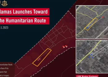 Una infografía publicada por el ejército el 4 de noviembre de 2023 muestra los lugares donde, según las Fuerzas de Defensa de Israel, los terroristas de Hamás atacaron a las tropas israelíes mientras trabajaban para abrir un corredor de evacuación para los palestinos en el norte de la Franja de Gaza. (Fuerzas de Defensa de Israel)