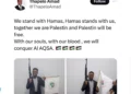 Exalcalde de Johannesburgo alaba a Hamás en foto con fusil