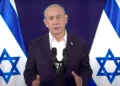 El primer ministro Benjamin Netanyahu pronuncia un discurso televisado el 3 de noviembre de 2023 (captura de pantalla de la GPO)