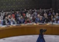 Votación en el Consejo de Seguridad de las Naciones Unidas de una nueva resolución estadounidense sobre la guerra entre Israel y Hamás, que fue vetada con el voto en contra de Rusia, el 25 de octubre de 2023, en la sede de la ONU. (AP Photo/Bebeto Matthews)