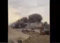Captura de pantalla de un vídeo que supuestamente muestra a tropas de la FDI volando el edificio del parlamento de Hamás en la ciudad de Gaza, 15 de noviembre de 2023. (Captura de pantalla utilizada de conformidad con la cláusula 27a de la ley de derechos de autor).