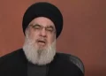 El líder de Hezbolá, Hassan Nasrallah, habla desde Líbano, 3 de noviembre de 2023 (Captura de pantalla utilizada de conformidad con la cláusula 27a de la Ley de Propiedad Intelectual).