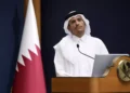 El primer ministro y el ministro de Asuntos Exteriores de Qatar, Mohammed bin Abdulrahman Al Thani, en Doha, Qatar, el 13 de octubre de 2023. (AP Photo/Jacquelyn Martin, Pool)