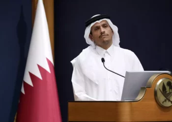 El primer ministro y el ministro de Asuntos Exteriores de Qatar, Mohammed bin Abdulrahman Al Thani, en Doha, Qatar, el 13 de octubre de 2023. (AP Photo/Jacquelyn Martin, Pool)