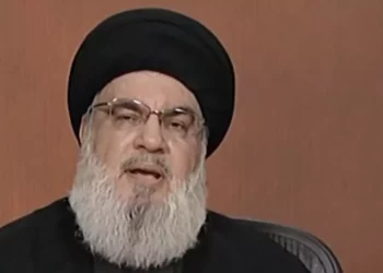 El líder de Hezbolá, Hassan Nasrallah, pronuncia un discurso el 3 de noviembre de 2023 (Captura de pantalla vía Al Jazeera utilizada de acuerdo con la Cláusula 27a de la Ley de Propiedad Intelectual)