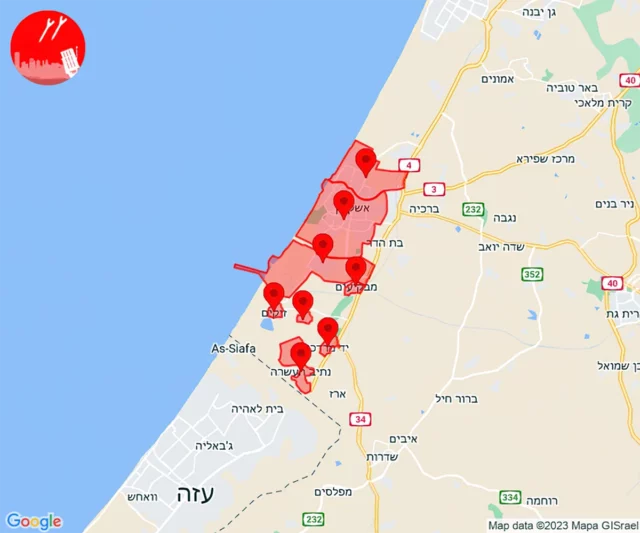 Sirenas de cohetes en Ashkelon y comunidades fronterizas a Gaza