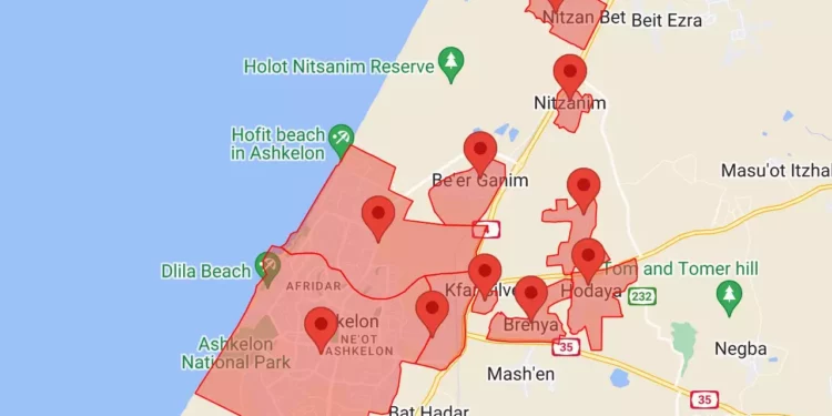 Sirenas en Ashkelon y las comunidades fronterizas de Gaza