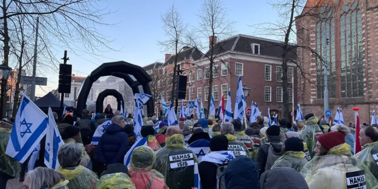 Marcha de solidaridad con Israel en La Haya previo al proceso en la CIJ por “genocidio en Gaza”