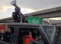 Manifestantes antiisraelíes en caravana de “intifada”