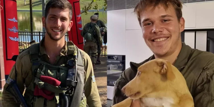 Dos soldados cuyas muertes en combate en Gaza se anunciaron el 12 de febrero de 2024: Sgto. de Primera Clase (res.) Alon Kleinman, de 21 años, de Tel Aviv (izq.) y Sgto. de Primera Clase Adi Eldor, de 21 años, de Haifa (cortesía)