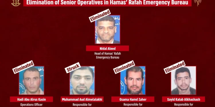 Ataque aéreo israelí en Rafah mata a tres altos mandos de Hamás