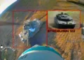 Dron ruso derribó un Leopard 2A5 de Ucrania e intenta capturarlo