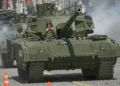 El cañón del T-14 Armata apunta hasta 8 km en tierra y aire