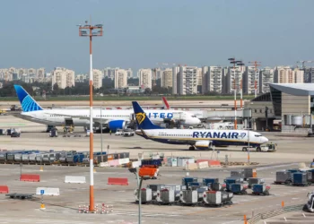 File: A Ryanair plane at Ben Gurion International Airport, outside of Tel Aviv. March 2, 2021.
(Yossi Aloni/Flash90)