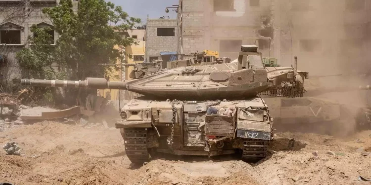 An FDI tank operating in the Gaza Strip, in an image released on May 31, 2024. (Israel Defense Forces)