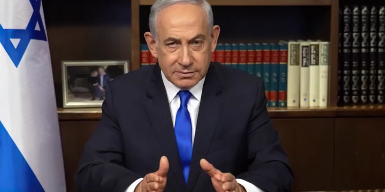 El primer ministro Benjamín Netanyahu en un mensaje en vídeo emitido el 19 de junio de 2024. (Captura de pantalla/GPO)