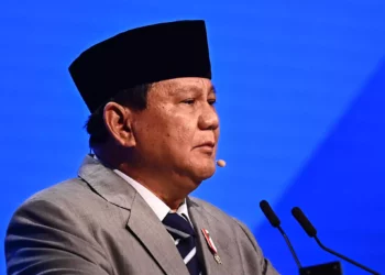 Indonesia's Defence Minister and president-elect Prabowo Subianto speaks during the 21st Shangri-La Dialogue summit in Singapore on June 1, 2024. ( Nhac Nguyen/AFP)