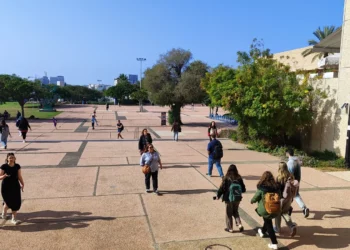 El campus de la Universidad de Tel Aviv, el 31 de diciembre de 2023. (Gavriel Fiske/TOI)